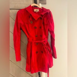 Red trench coat
